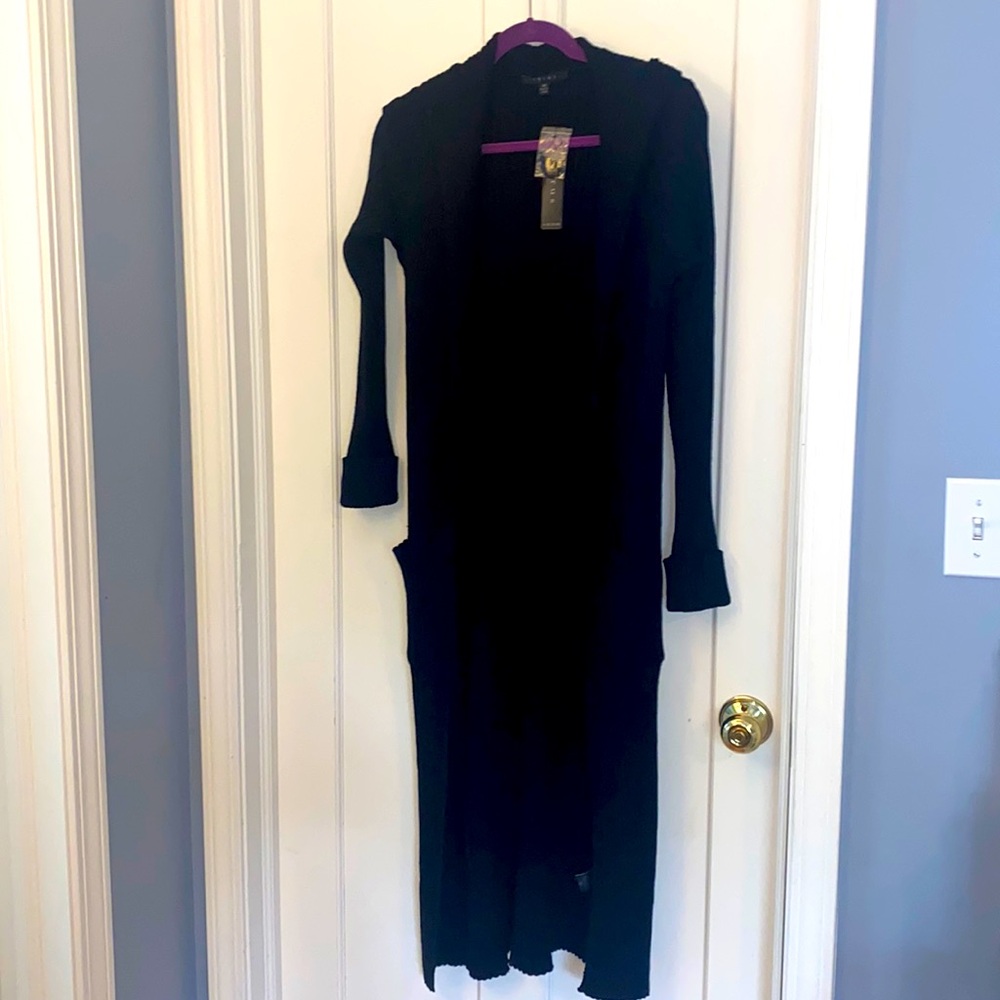 Cyrus Black Long Cardigan Sweater